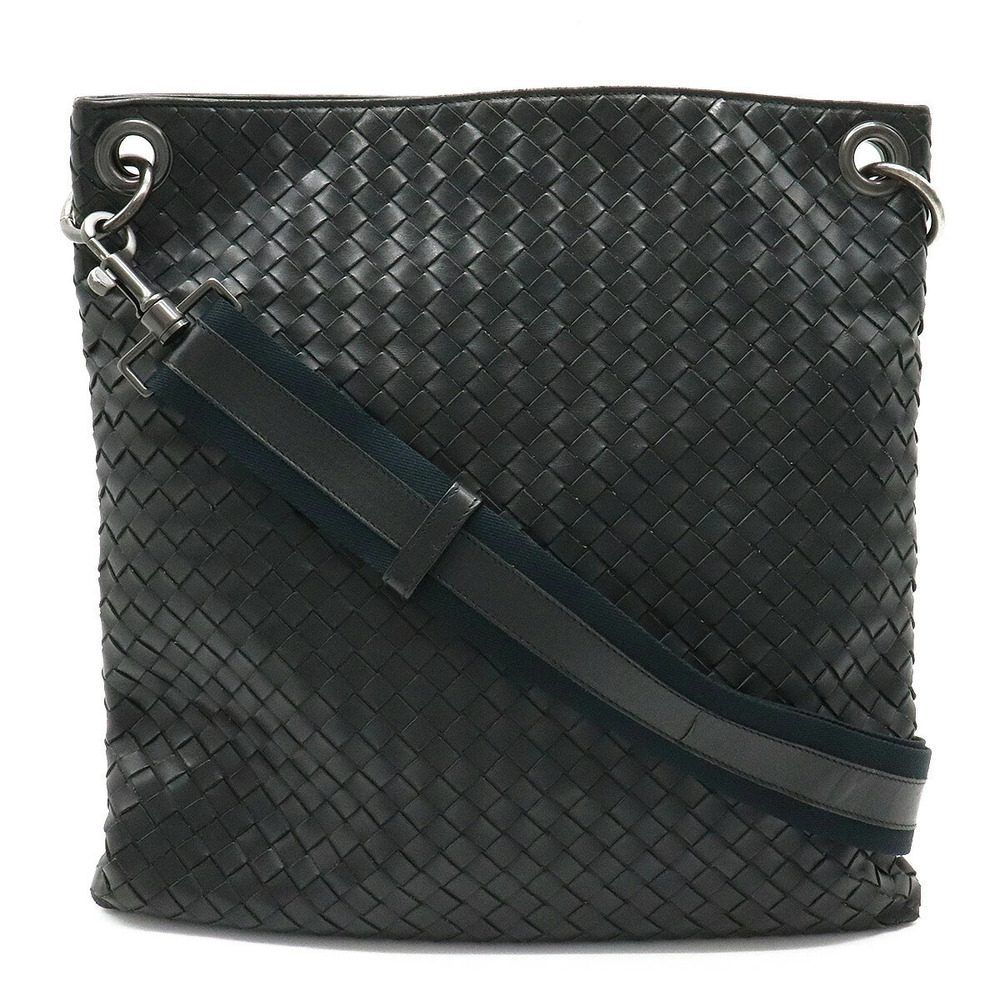 BOTTEGA VENETA Intrecciato Shoulder Bag Black